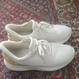 Elegant White and Gold Women's Sneakers